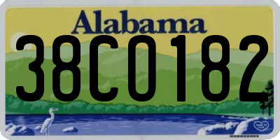 AL license plate 38CO182