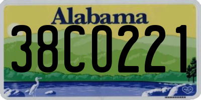 AL license plate 38CO221