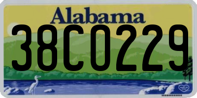 AL license plate 38CO229