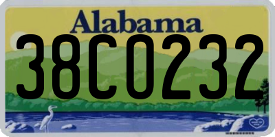 AL license plate 38CO232