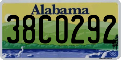 AL license plate 38CO292