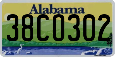 AL license plate 38CO302