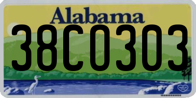 AL license plate 38CO303