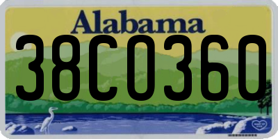 AL license plate 38CO360
