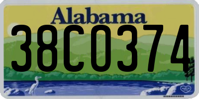 AL license plate 38CO374