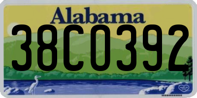 AL license plate 38CO392