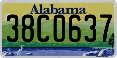 AL license plate 38CO637