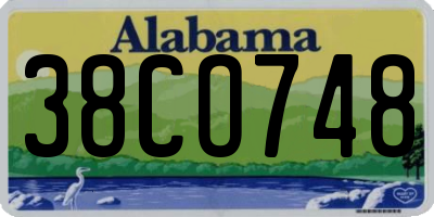 AL license plate 38CO748