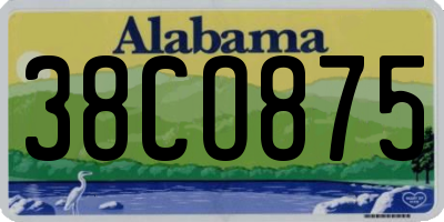 AL license plate 38CO875