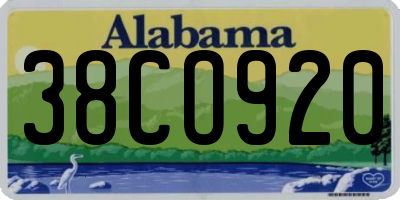 AL license plate 38CO920
