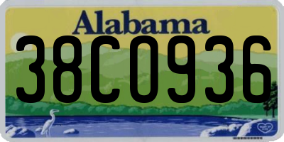AL license plate 38CO936