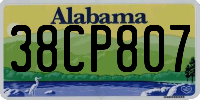 AL license plate 38CP807