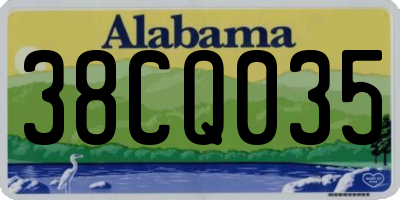 AL license plate 38CQ035