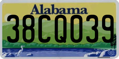 AL license plate 38CQ039