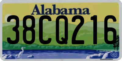 AL license plate 38CQ216