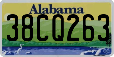 AL license plate 38CQ263