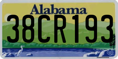 AL license plate 38CR193