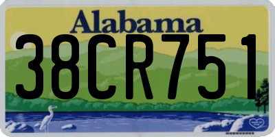 AL license plate 38CR751