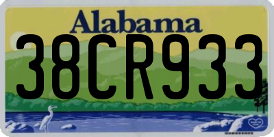 AL license plate 38CR933