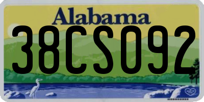AL license plate 38CS092
