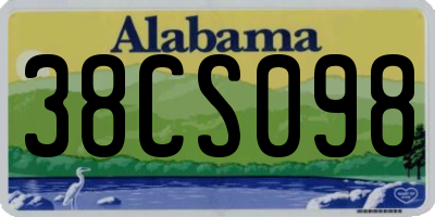 AL license plate 38CS098