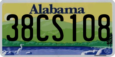 AL license plate 38CS108