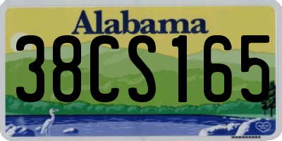 AL license plate 38CS165