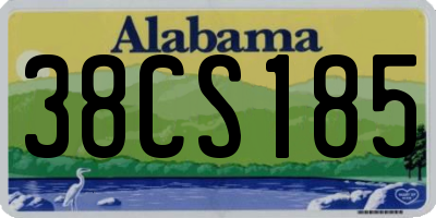 AL license plate 38CS185