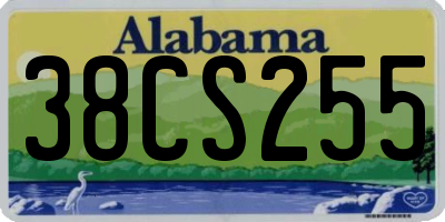 AL license plate 38CS255