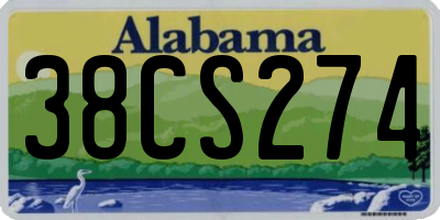AL license plate 38CS274