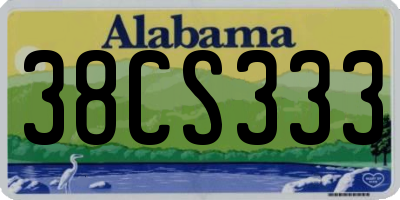 AL license plate 38CS333