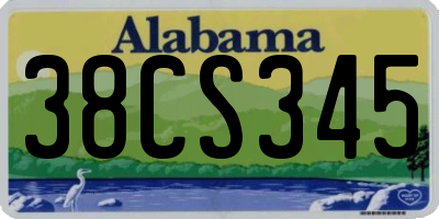 AL license plate 38CS345