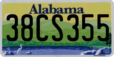 AL license plate 38CS355