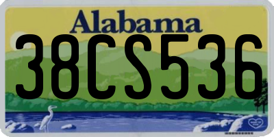 AL license plate 38CS536