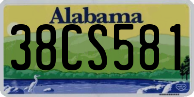 AL license plate 38CS581