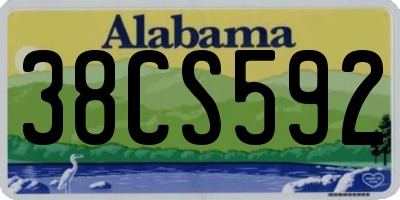 AL license plate 38CS592