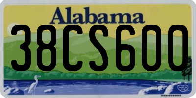 AL license plate 38CS600