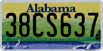 AL license plate 38CS637