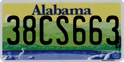 AL license plate 38CS663