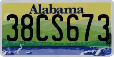 AL license plate 38CS673