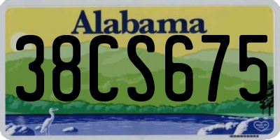 AL license plate 38CS675