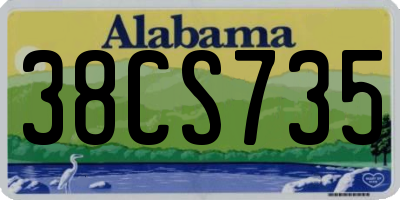AL license plate 38CS735