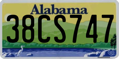 AL license plate 38CS747