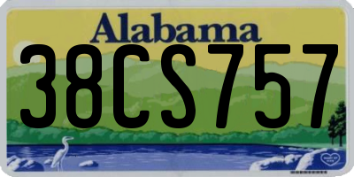 AL license plate 38CS757
