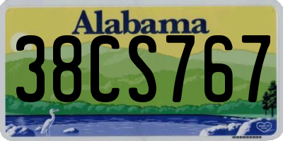 AL license plate 38CS767
