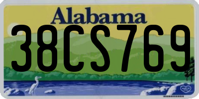AL license plate 38CS769