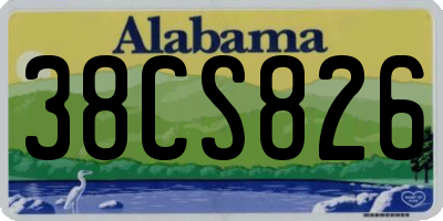 AL license plate 38CS826