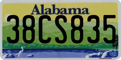 AL license plate 38CS835