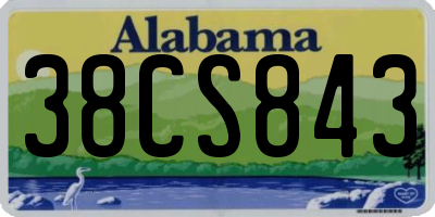 AL license plate 38CS843