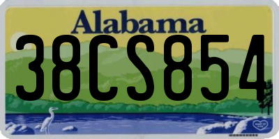 AL license plate 38CS854